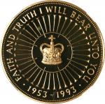 1993年英国5英镑金币。GREAT BRITAIN. 5 Pounds, 1993. Llantrisant Mint. Elizabeth II. NGC PROOF-70 Ultra Cameo