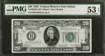 Fr. 2050-K. 1928 $20 Federal Reserve Note. Dallas. PMG About Uncirculated 53 EPQ.