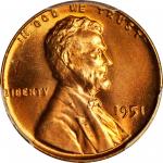 1951 Lincoln Cent. MS-67 RD (PCGS).