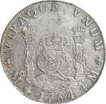 1764-Mo MF年墨西哥地球双柱壹圆银币。墨西哥城铸币厂。MEXICO. 8 Reales, 1764-Mo MF. Mexico City Mint. Charles III. PCGS AU-