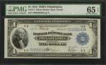 Lot of (4) Fr. 717. 1918 $1 Federal Reserve Bank Note. PMG Gem Uncirculated 65 EPQ. Cut Sheet.