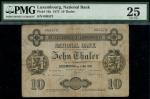 Die Grossherzoglich Luxemburgische National Bank, 10 Thaler, 1 July 1873, serial number 005573, dark