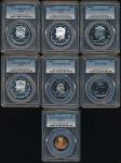 United States; 1968-2007, Lot of 7 proof coins. 50c. X4, Yr.1980S, 2005S, 2006S & 2007S, all coins P