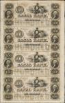 Uncut Sheet of (4). New Orleans, Louisiana. Canal Bank. 18xx. $100-$100-$100-$100. Extremely Fine. R