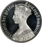 1851年澳大利亚后铸英女皇壹圆锡币。AUSTRALIA. Tin Fantasy "Gothic" Crown, "1851". Victoria. PCGS PROOF-67 Cameo.