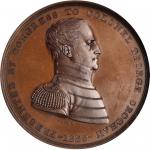 1835 Colonel George Croghan Medal. Bronze. 65 mm. Julian MI-12. MS-65BN (NGC).