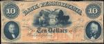 Philadelphia, Pennsylvania. Bank of Pennsylvania. ND (18xx). $10. Choice Very Fine. Remainder.