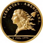 1781 (2000) Libertas Americana Medal. Modern Paris Mint Dies. Gold. #367/500. Proof-67 Deep Cameo (P