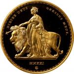 2021年圣赫勒拿5英镑（2 盎司）金币。BRITISH COLONIES. Saint Helena. "Una and the Lion" 5 Pounds (2 Ounce), 2021. El