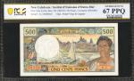 NEW CALEDONIA. Institut dEmission dOutre-Mer. 500 Francs, ND (1969-92). P-60a. PCGS Banknote Superb 