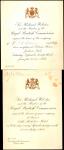 Pair of Invitations of Sir Richard Webster and the Royal British Commission to the Worlds Columbian 
