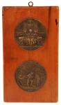 1909 Hudson-Fulton Celebration wall plaque with Uniface obverse and reverse impressions. Medals are 