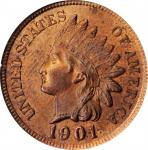 1901 Indian Cent. MS-64 RB (PCGS). OGH.