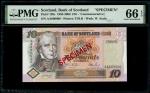 1995年苏格兰银行10镑样票，编号AA000000，PMG 66EPQ