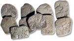 古印度列国时代西桑纳加王朝（公元前413-345年）银币一组十枚，总重量：28.4克，保存完好，敬请预览