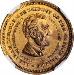 1865 Abraham Lincoln Martyr for Liberty Mortuary Medal. Brass. 21 mm. Cunningham 9-640B, King-283. A