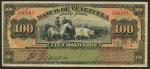 Banco de Venezuela, 100 Bolivares, 30 July 1936, 340163, black on multicolour underprint, scene of v