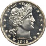 1915 Barber Half Dollar. Proof-68 (NGC).
