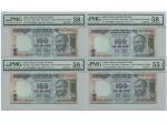 （1996年）印度储备银行100卢比4张