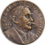 KARL GOETZ MEDALS. France - Germany. Pierre de Coubertin/Olympic Games Cast Bronze Medal, 1937. Muni