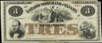 COLOMBIA. Estado Soberano de Panama. 3 Pesos, 1866-73. P-S188. PCGS Choice About New 58 Apparent. Mi