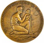 1936 Berwind-White Coal Mining Company 50th Anniversary Medal. Bronze. 81 mm. By Tiffany. Extremely 