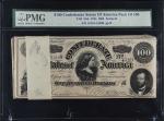1864年100美元一组100张 PMG Pack of (100). T-65. Confederate Currency. 1864 $100