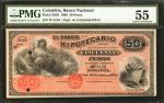 COLOMBIA. Banco Nacional - Overprinted on Banco Hipotecario. 50 Pesos. 1899. P-S637. PMG About Uncir