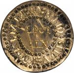 “1643” New England shilling fantasy die by C. Wyllys Betts. Brass. 28.8 mm. Extremely Fine.