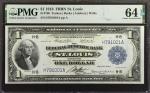 Fr. 730. 1918 $1 Federal Reserve Bank Note. St. Louis. PMG Choice Uncirculated 64 EPQ.