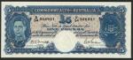 Commonwealth of Australia, ｣5, ND (1942), serial number R 54 308921, blue, George VI at left, signat