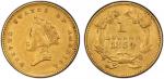 UNITED STATES: AV dollar, 1854, KM-83, Indian Princess, type II, PCGS graded AU55.