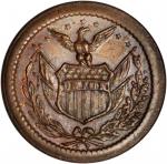 Undated (1861-1865) Union Shield / No Compromise With Traitors. Fuld-166/432 a. Rarity-6. Copper. 19
