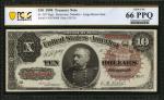 Fr. 367. 1890 $10 Treasury Note. PCGS Banknote Gem Uncirculated 66 PPQ.