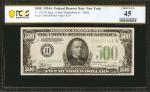 1934A联邦储备银行纽约500美元 PCGS BG EF 45 1934A $500  Federal Reserve Mule Note. New York