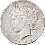 1928 Peace Silver Dollar. AU Details--Harshly Cleaned (PCGS).