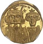 EMPIRE BYZANTIN - BYZANTINEConstant II (641-668). Solidus avec Constantin IV, Héraclius et Tibère ND