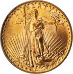 1908-D Saint-Gaudens Double Eagle. Motto. MS-64 (PCGS). CAC. OGH.
