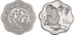 2004年甲申(猴)年生肖纪念银币1盎司梅花形 近未流通
