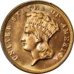 1872 Three-Dollar Gold Piece. MS-66 PL (PCGS).