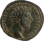 MARCUS AURELIUS, A.D. 161-180. AE Sestertius, Rome Mint, A.D. 163. NGC Ch VF.