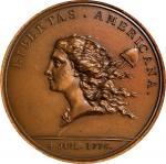 1781 (1985) Libertas Americana Medal. Modern Paris Mint Dies. Bronze. MS-65 BN (PCGS).