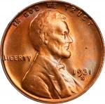 1931-S Lincoln Cent. MS-64 RD (NGC).