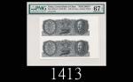 1946年中央银行贰角样票二连张，EPQ67稀品1946 The Central Bank of China 20 Cents Specimen sheet of 2. Very rare. PMG 