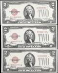 Lot of (3) Fr. 1505. 1928D $2 Legal Tender Notes. Uncirculated. Consecutive.