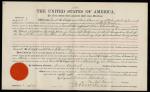 U. S. General Land Office Certificates of Register With Presidential Secretarial Signatures. 1880s. 