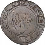 Edict of 1640 Counterstamped Douzain. Host Coin: France, Charles VI, (1380-1422) Blanc dit Guénar. W