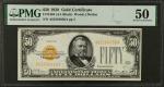 Fr. 2404. 1928 $50  Gold Certificate. PMG About Uncirculated 50.