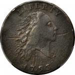 1793 Flowing Hair Cent. Chain Reverse. S-2. Rarity-4+. AMERICA, Without Periods. VF Details--Damage 