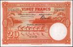 BELGIAN CONGO. Banque du Congo Belge. 20 Francs, 1942. P-15b. About Uncirculated.